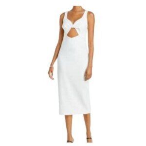 Aqua Bloomingdale's Scuba Dress in White 10 NWT